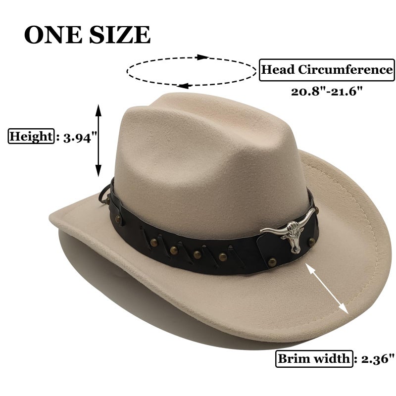 Willheoy Kids Cowboy Hat for Girls Boys Western Cowgirl Hat with Buckle Belt Unisex Wide Brim Fedora Hat Dress Up Costume - Image 3
